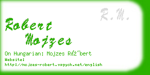 robert mojzes business card